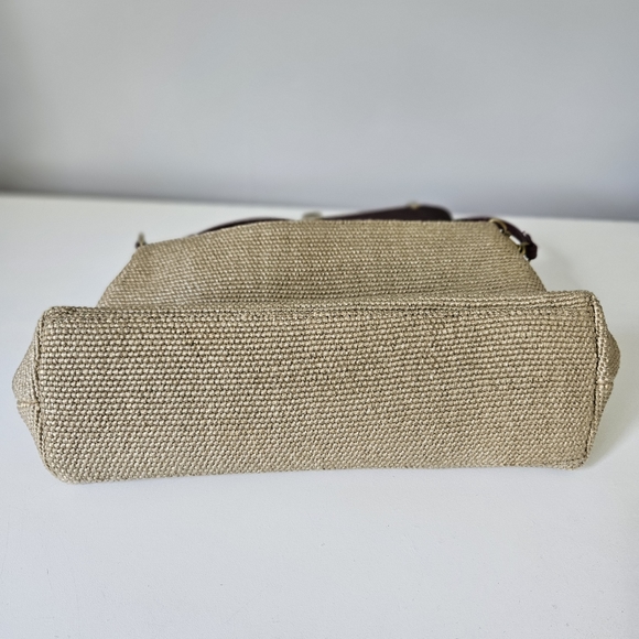 Vintage Etienne Aigner Shoulder Bag Jute & Leather Bag/ Clutch - Picture 11 of 15